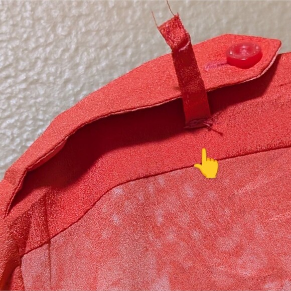 Calvin Klein women ombre blouse top orange ivory snake button tabs size 2X flaw - Picture 6 of 9